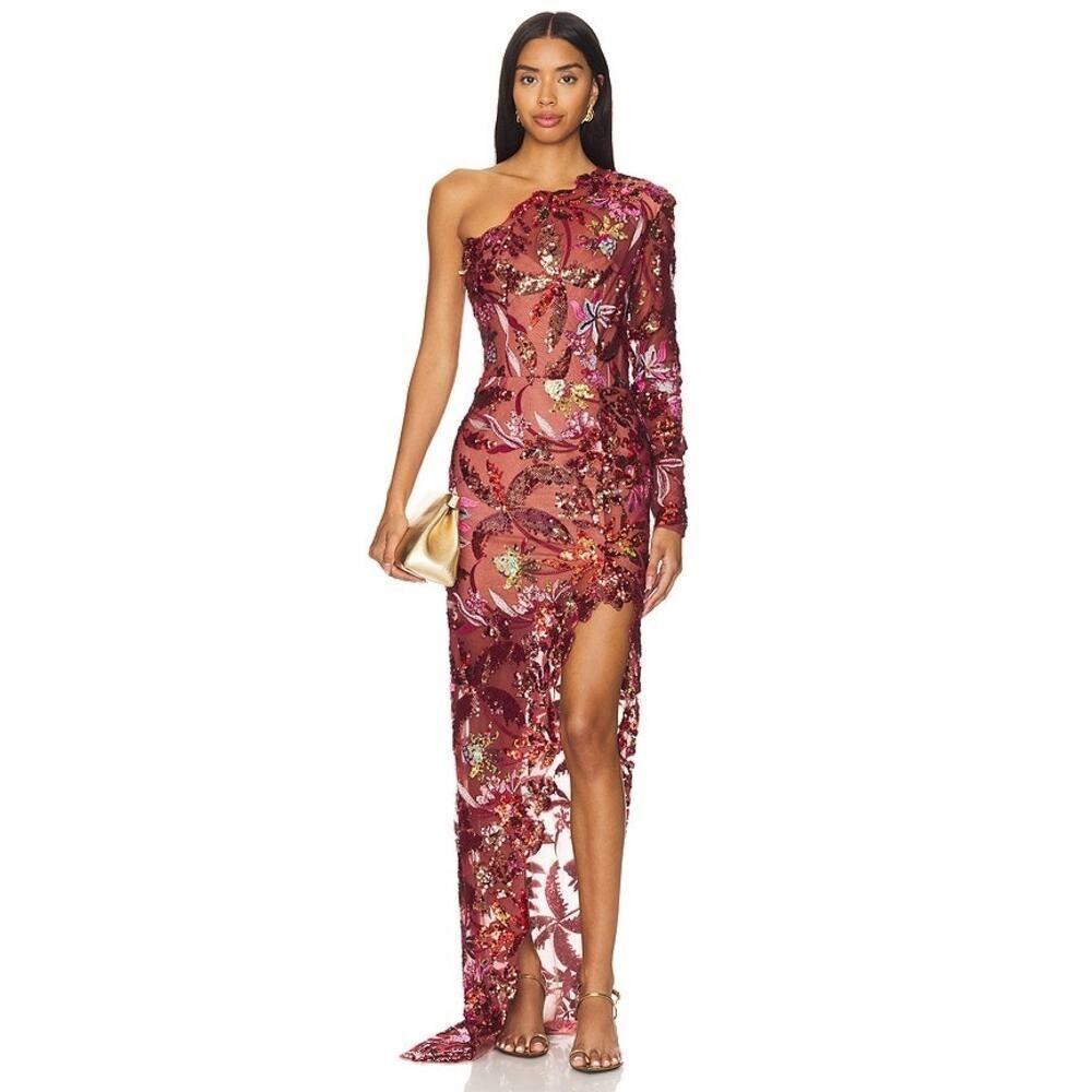 Bronx & Banco Tokyo Maxi Dress Red Muliti Aus 6/ Us2/ Xs